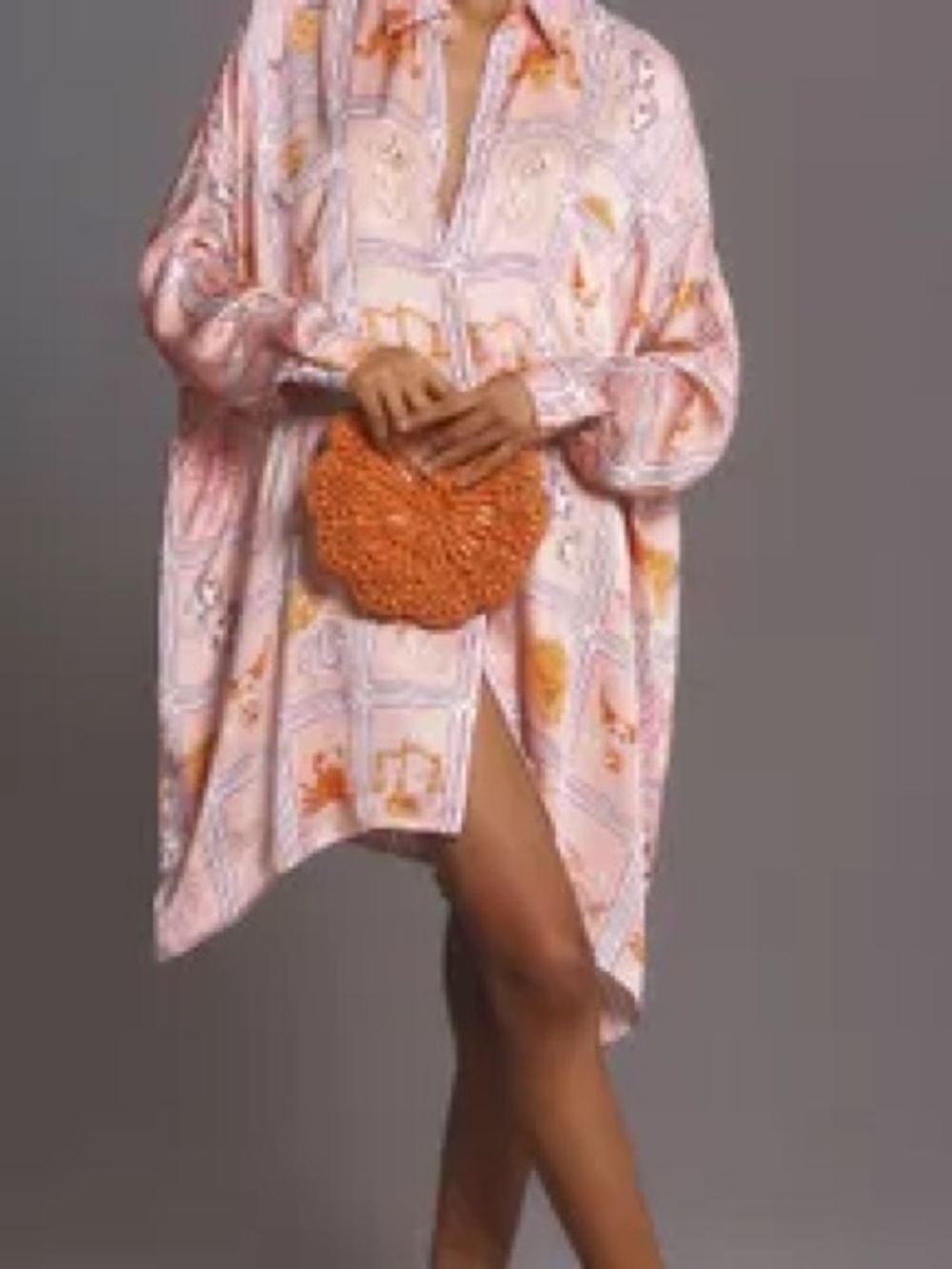 Corey Lynn Calter Pink & Orange Printed Tunic Shirt Dress